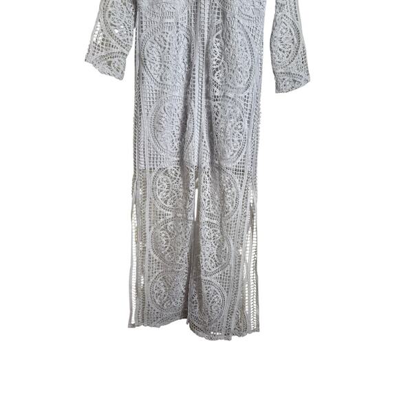 Venus Women's V-Neck Sheer Partially Lined Pullover Maxi Dress Size L White NWOT - Picture 3 of 6